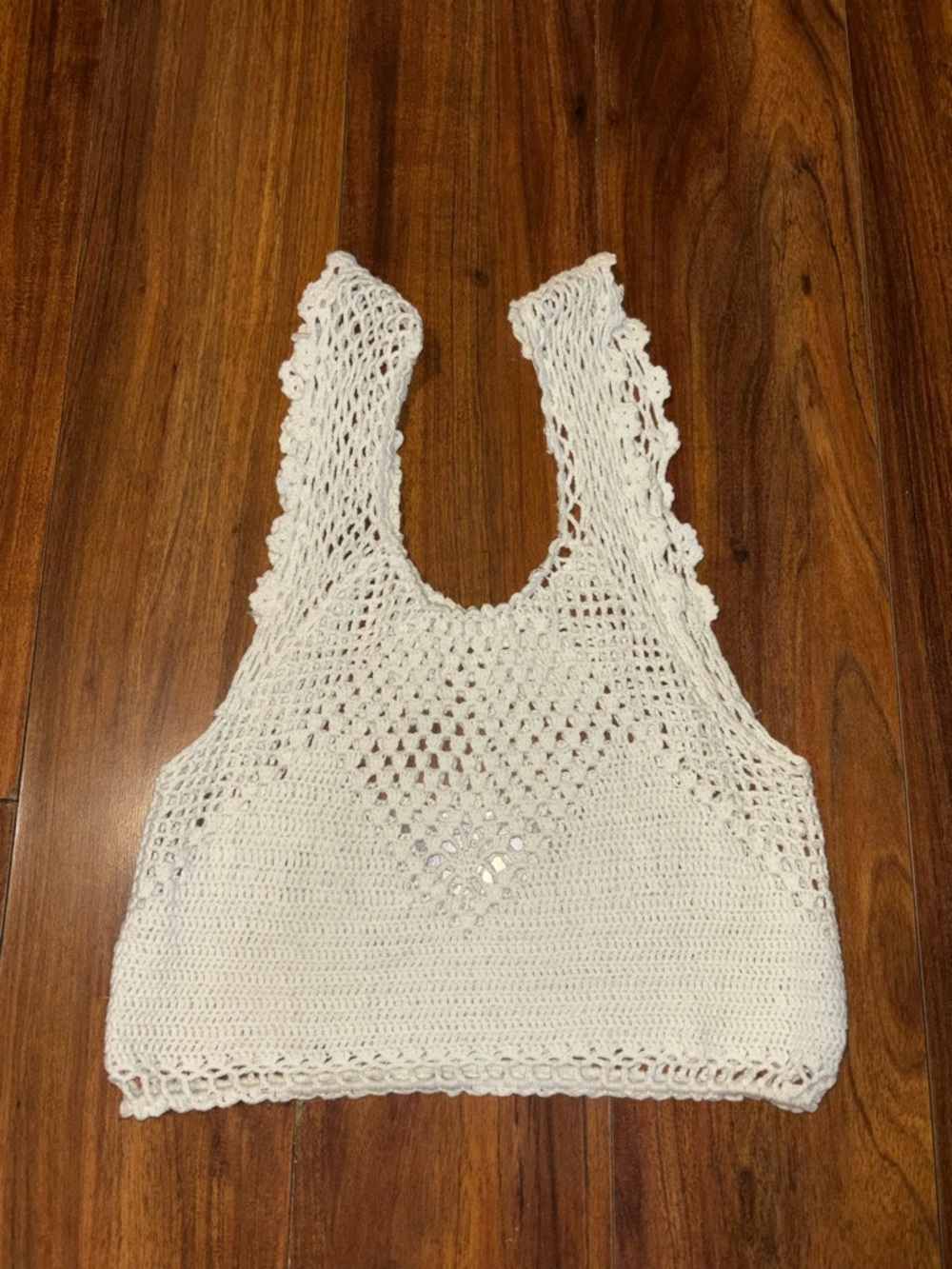 White Crochet Crop Top